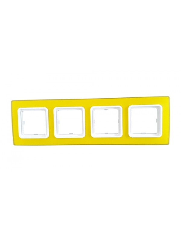 Rama Barva pentru 4 aparate, lemon, Hager cod 29000406